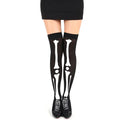 Women's Gothic Skeleton Bones Print Long Socks - Halloween Streetwear