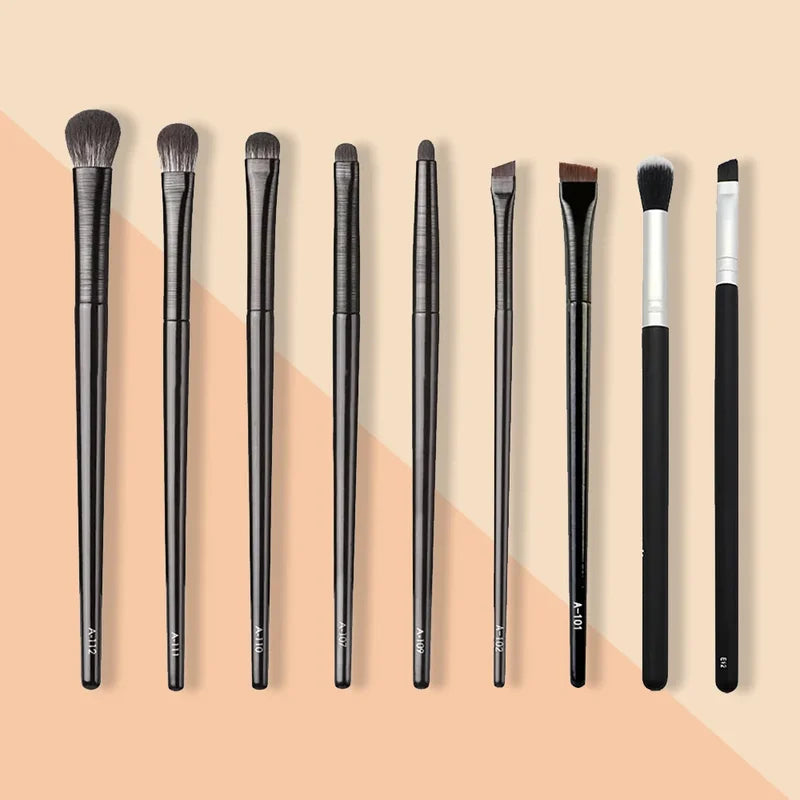 6-Piece Eye Makeup Brush Set with Synthetic Hair & Wooden Handles - Professional Cosmetic Tools