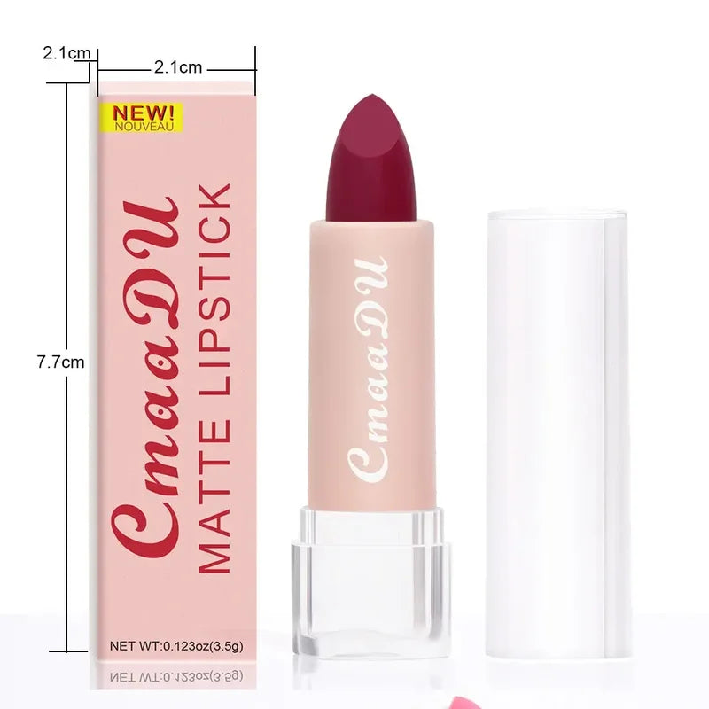 Long Lasting Waterproof Matte Lipstick - 15 Colors, Velvet Finish