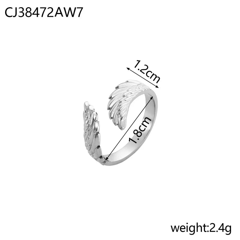 Luxury Vintage Angel Wing Ring - Unisex Creative Feather Design Jewelry