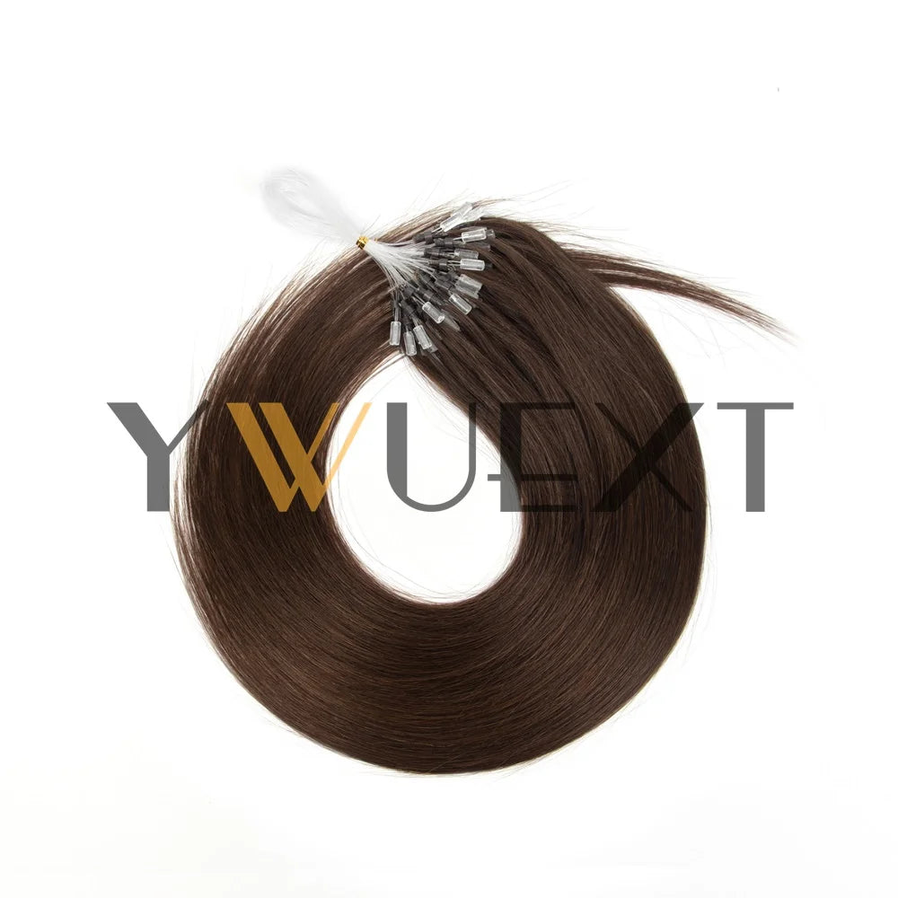 Micro Loop Hair Extensions 12-20 Inch Human Hair Beads Set for Women