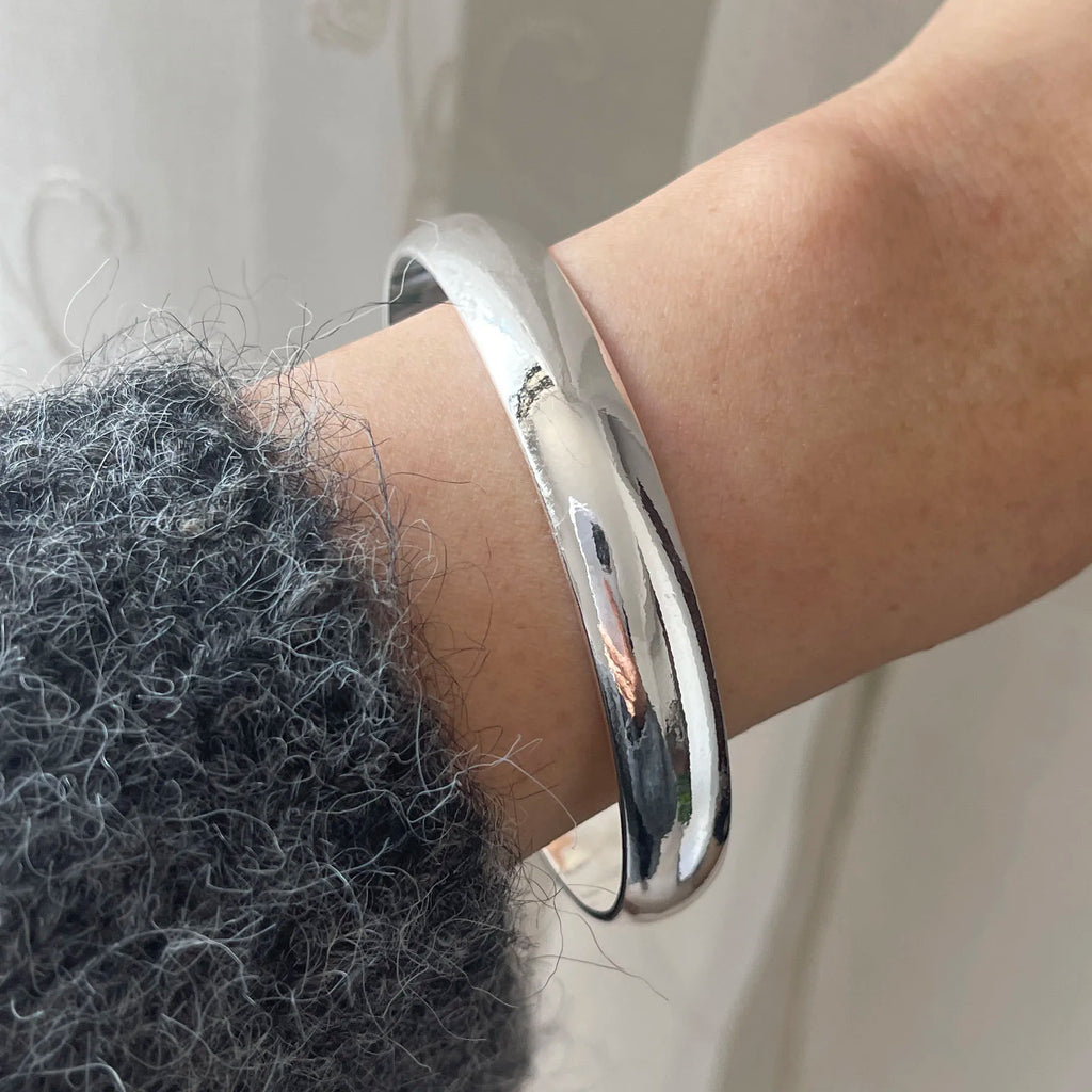 Solid Sterling Silver Retro Bracelet for Women Men Wide Handmade Vintage Jewelry