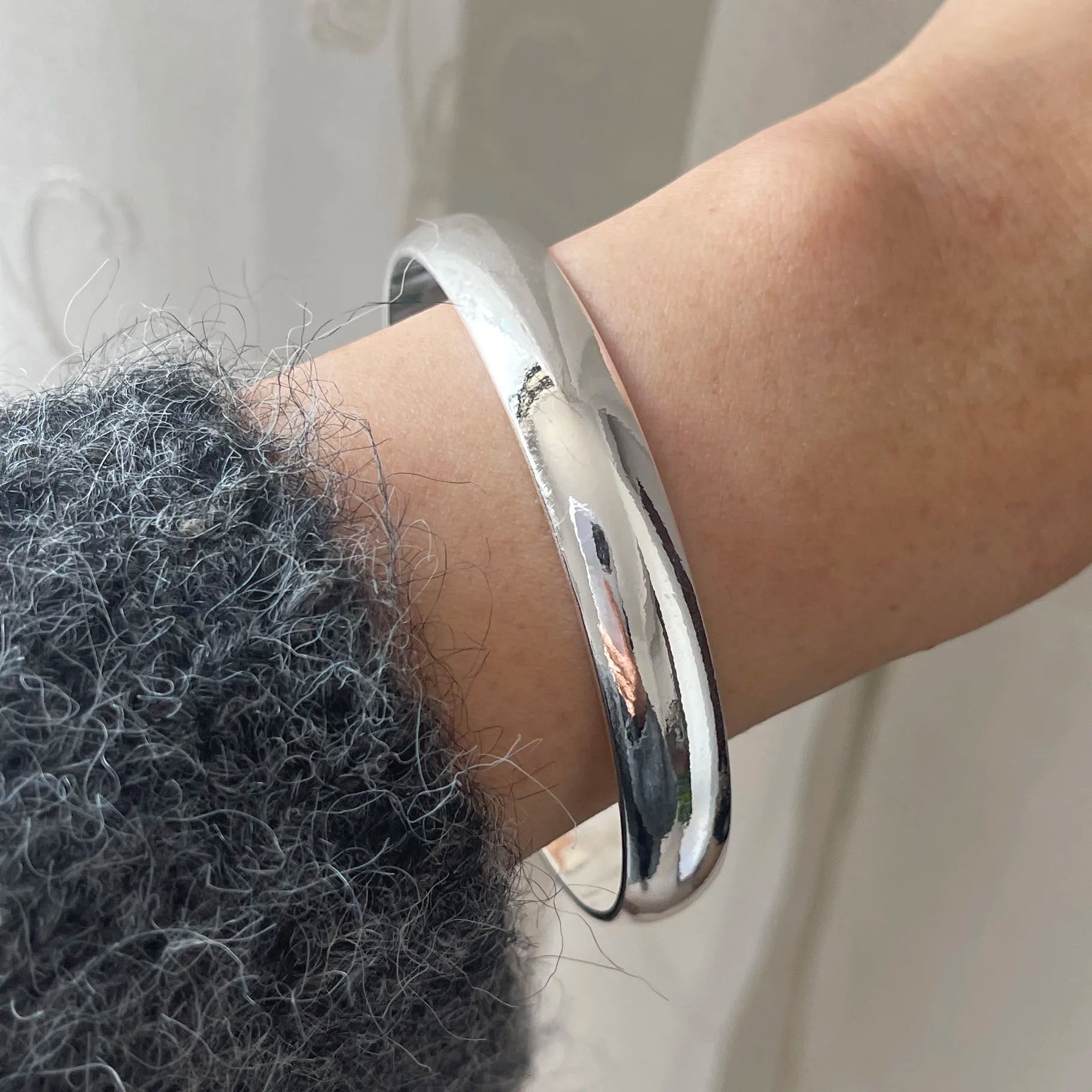 Solid Sterling Silver Retro Bracelet for Women Men Wide Handmade Vintage Jewelry
