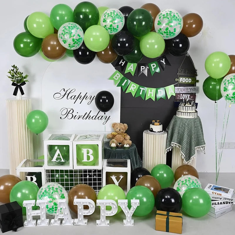 30 Pack Camouflage Latex Balloons for Jungle Adventure and Military Party Decorations