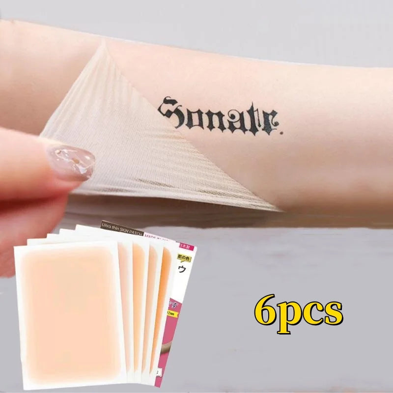 6 Pcs Waterproof Tattoo Concealing Patches Ultra Thin Skin-Colored Tape