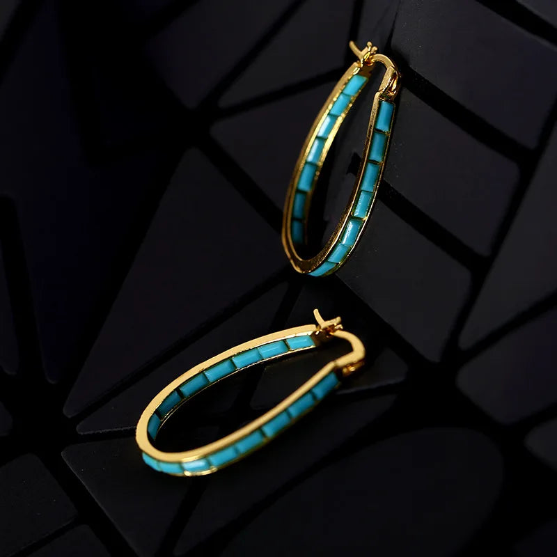 Simple Gold U-Shaped Hoop Earrings for Women Bohemian Jewelry Gift
