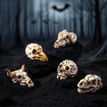 Mini Halloween Crow Animal Skull Ghost Ornaments - 3 Pack for Home & Party Decor