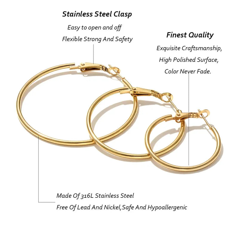 Lightweight Hoop Earrings Set for Women - Hypoallergenic & Stylish Jewelry