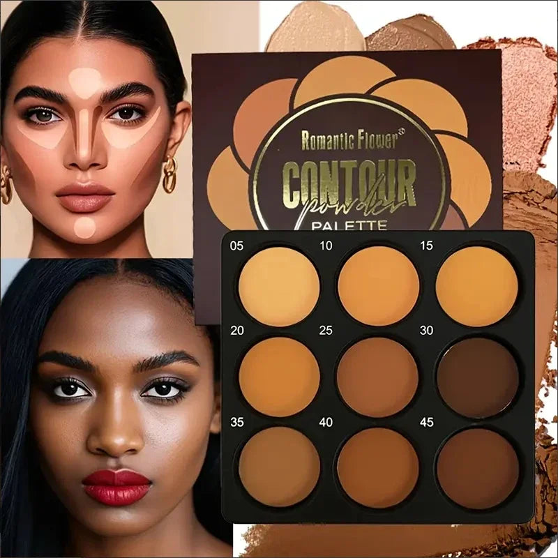 Dark Skin 9-in-1 Waterproof Face Palette - Contour, Concealer, Bronzer & Highlighter