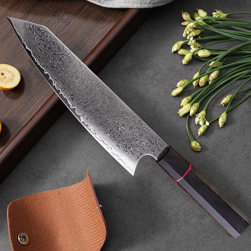 Damascus Steel Chef Knife Set - Professional VG10 Japanese Kitchen Knives for Food Preparation