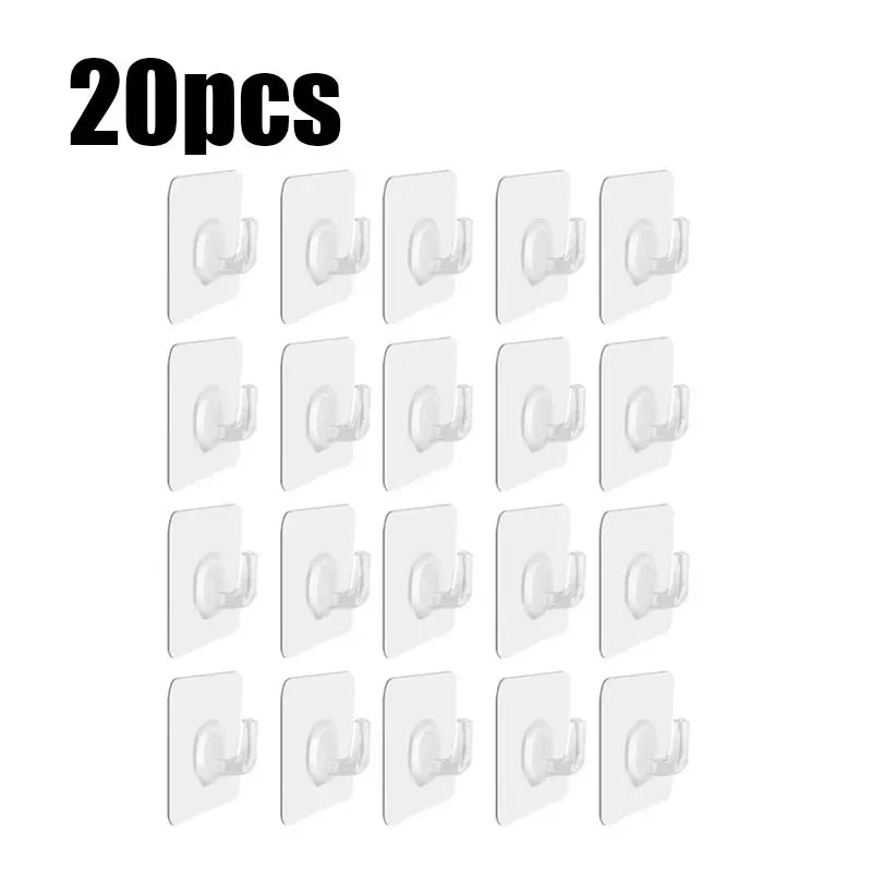 Heavy Duty Adhesive Hooks Set - Non-Punching, Non-Marking, Strong Plastic Wall Hooks, Multiple Colors