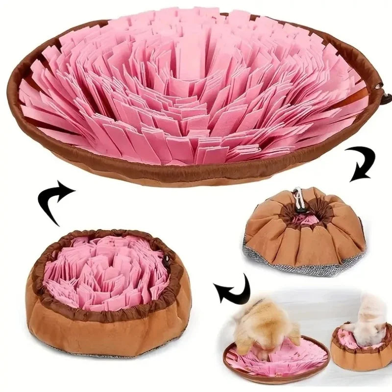 Washable Felt Pet Sniffing Mat for Dog Training & Enrichment - Foldable Slow Feeding Toy