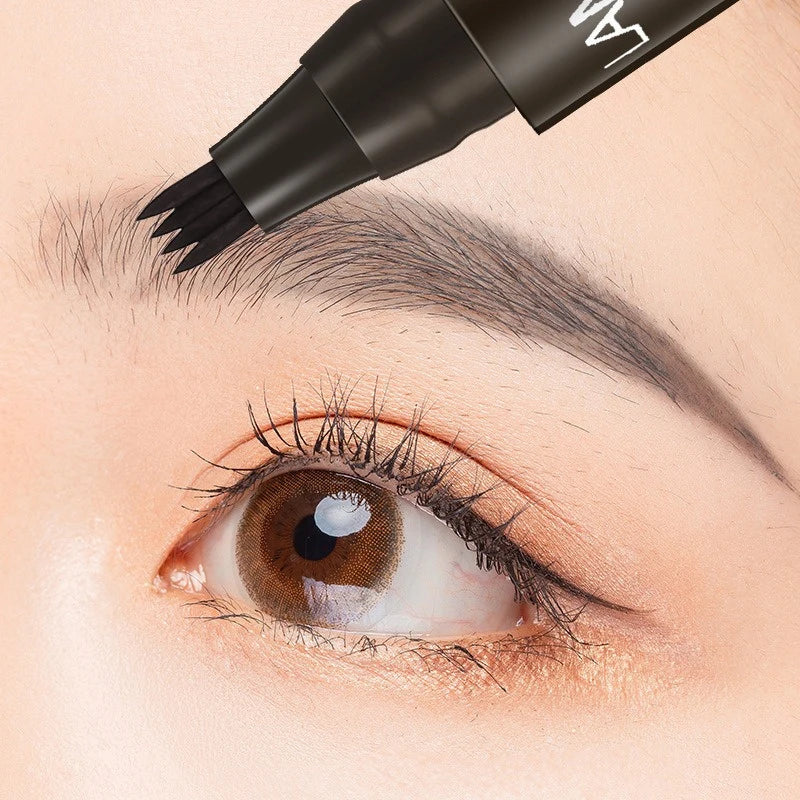 4 Point Eyebrow Pencil Long-Lasting Waterproof Microblading Makeup for Women