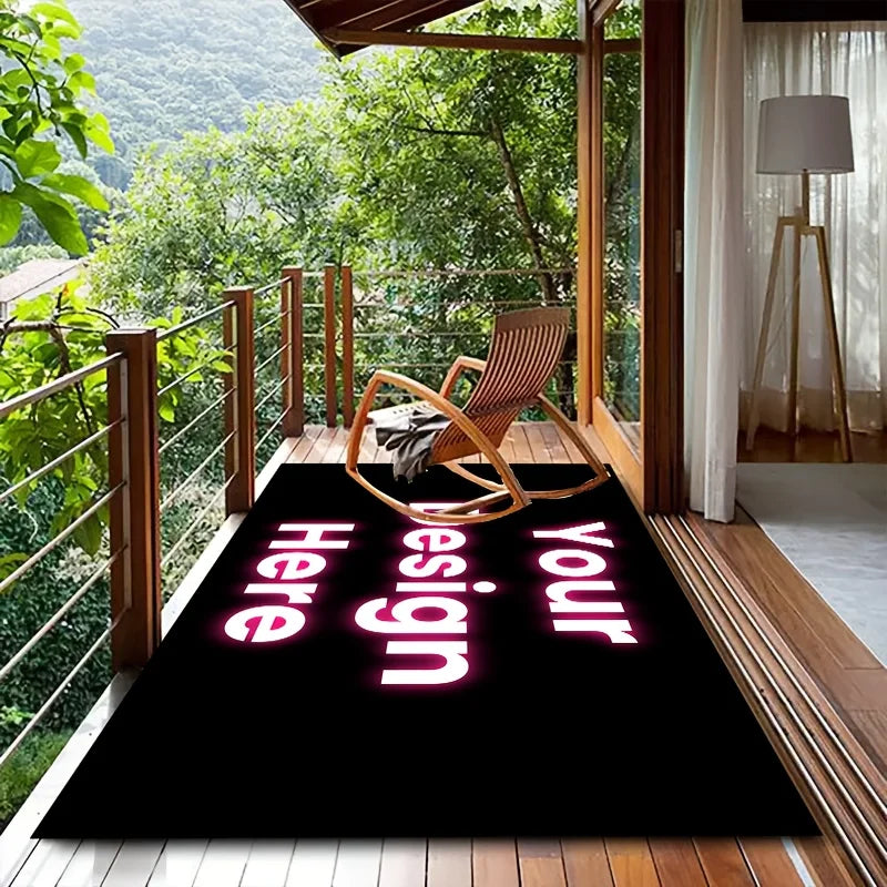 Custom Flannel Area Rug - Personalized Design, Washable Non-Slip Home Decor