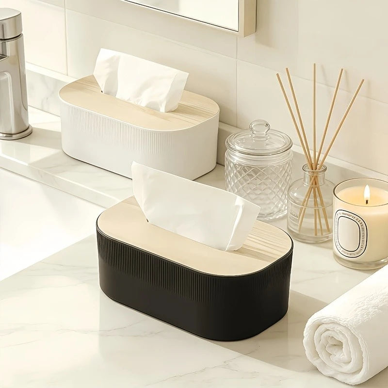 Arched Tissue Box with Lid - Large Bathroom & Bedroom Dispenser, Multiple Colors