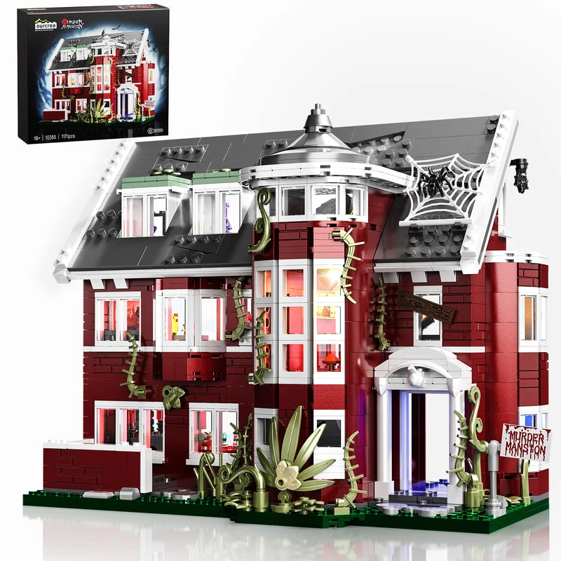 Haunted House Building Set with Lighting - Horror Movie Brick Toy for Adults