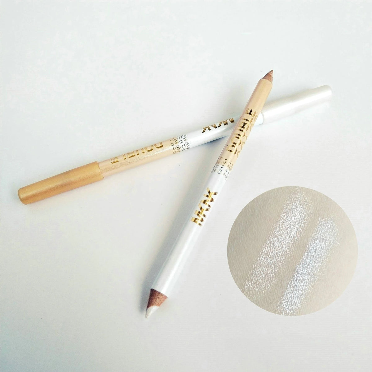 Dual-Color Wooden Gel Eyeliner Pencil - Black White & Brown Shades