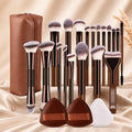Professional Double-Ended Makeup Brush Set with Foundation, Blush, Eyeshadow & Contour Brushes
