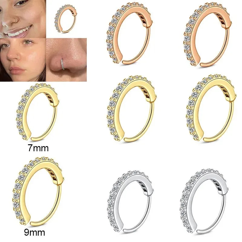 Septum Nose Ring Hoop Piercing Jewelry for Women - Small Cartilage Tragus Helix