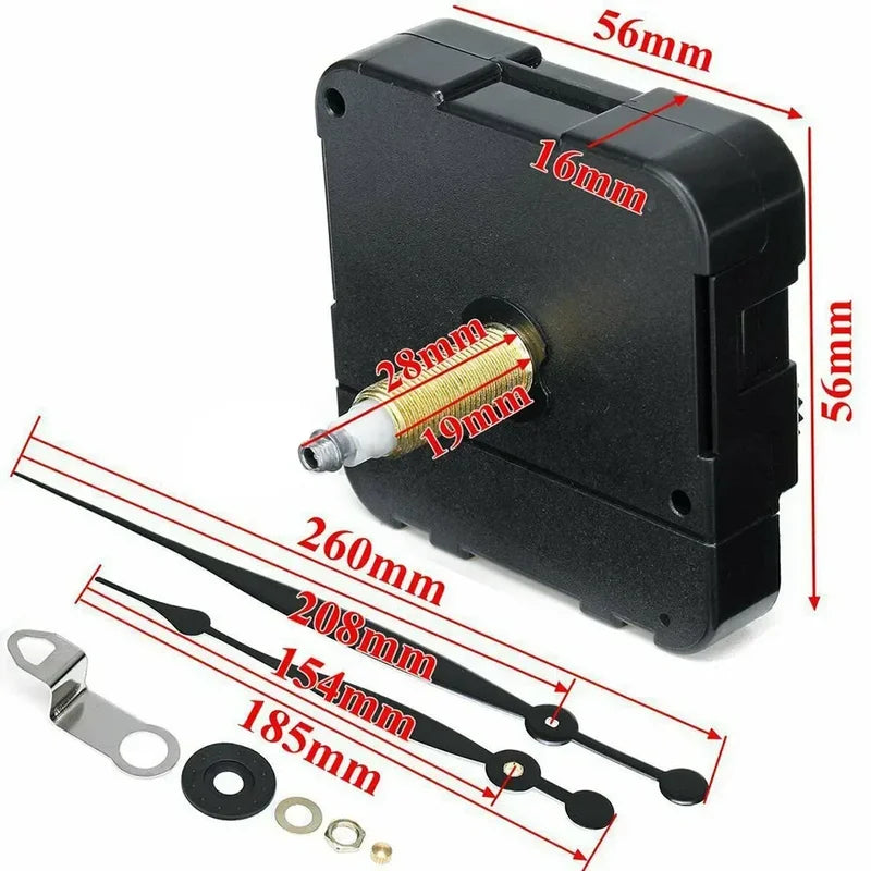 High Torque Quartz Clock Movement Mechanism with Long Hands for DIY Wall Clocks
