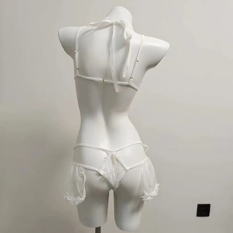 Women’s Erotic Lingerie Set with Wings - Halloween Devil & Angel Costume