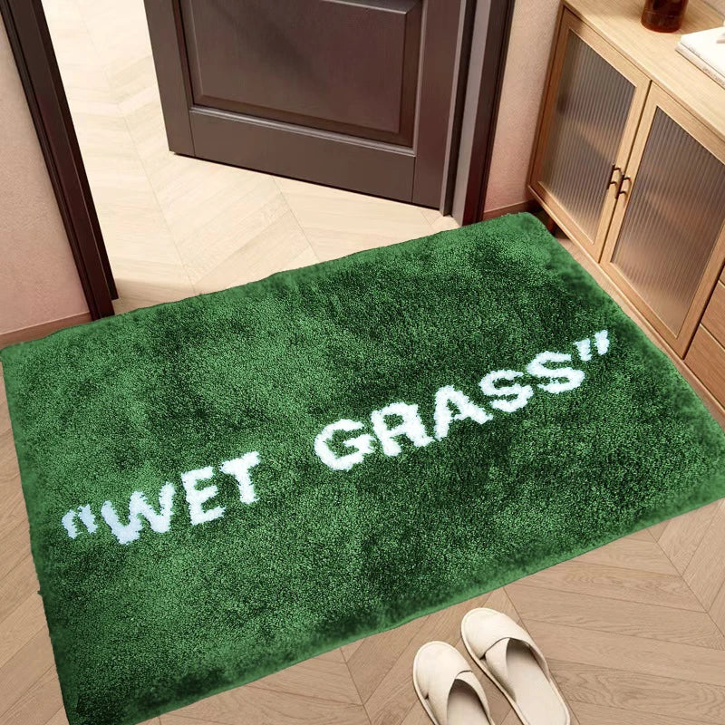Green Grass Doormat 50x80cm Fluffy Plush Floor Rug for Lounge Bedroom