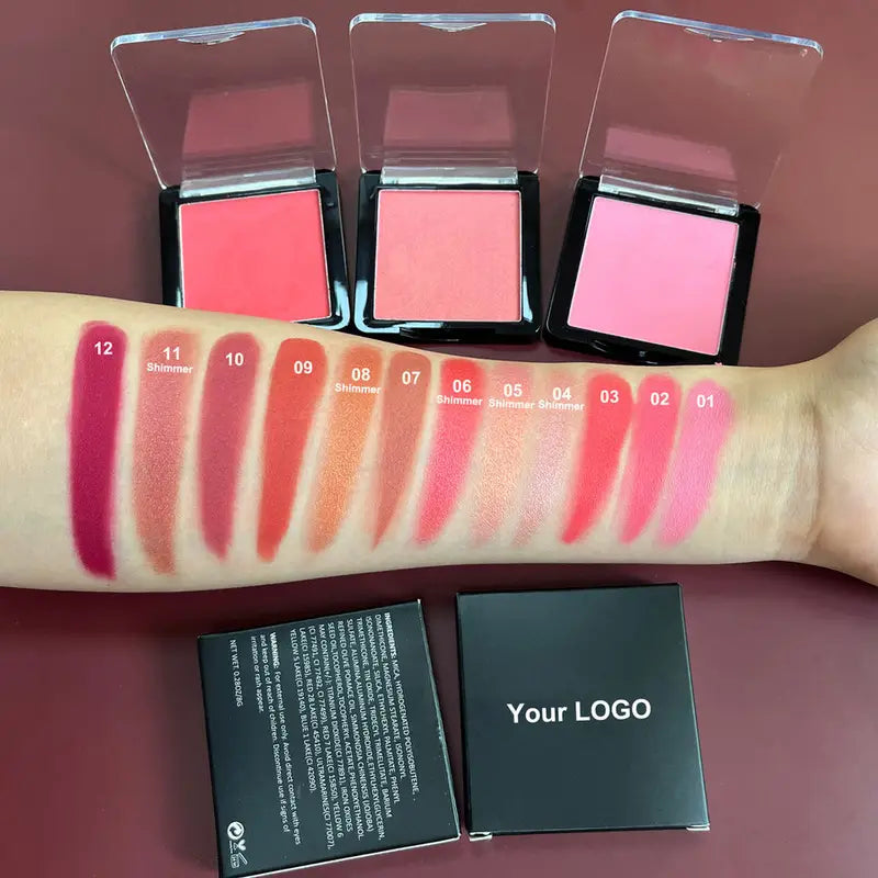 10pcs Pink Blush Palette Wholesale Makeup Set Custom Logo Private Label Matte Face Powder