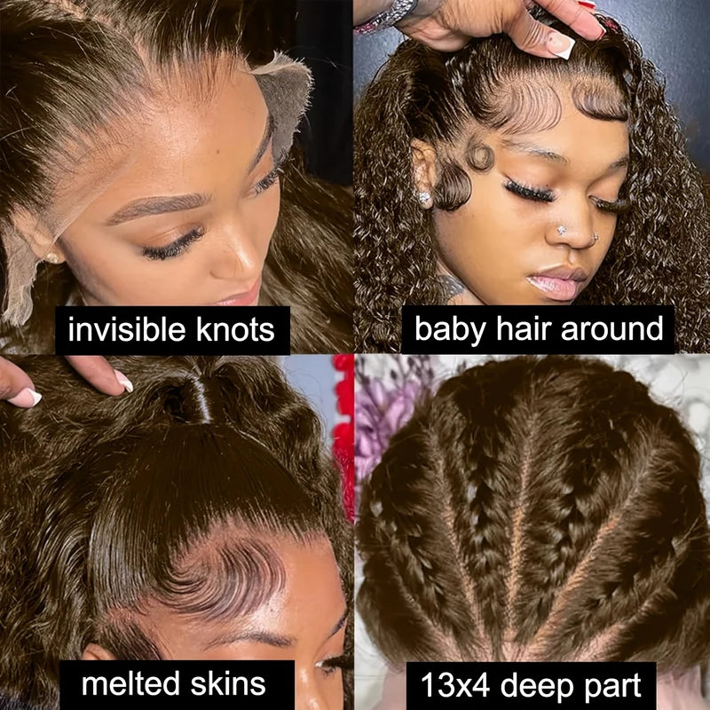Deep Wave Human Hair Wig with Lace Front - Glueless, Ready to Wear, Multiple Lengths & Densities