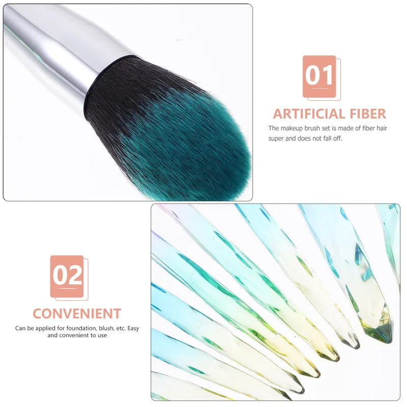 Professional Makeup Brush Set 10 Pcs Soft Fiber Face Eye Blush Foundation Tools