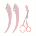 3-Piece Eyebrow Grooming Kit with Scissors, Curved Trimmer & Comb