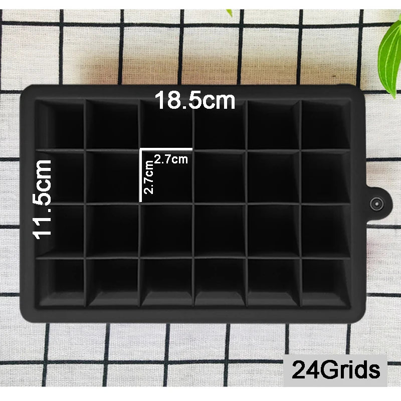 Large Food Grade Silicone Ice Cube Mold Tray for Drinks & Baking