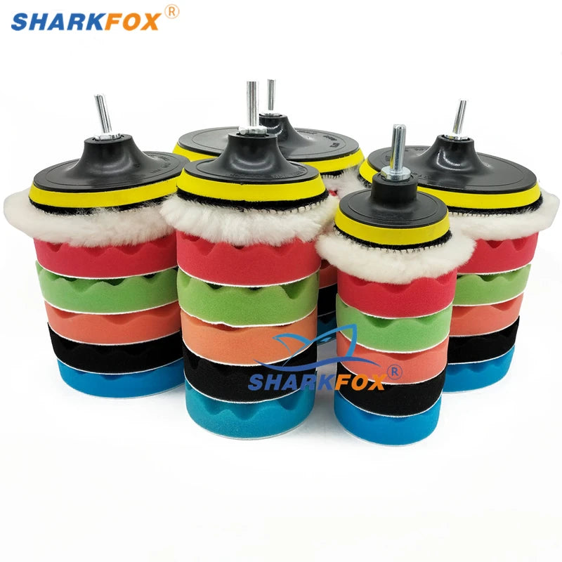 Car Polishing Sponge Pads Kit Foam Buffing Buffer Machine Wax Pads for Auto Motorcycle