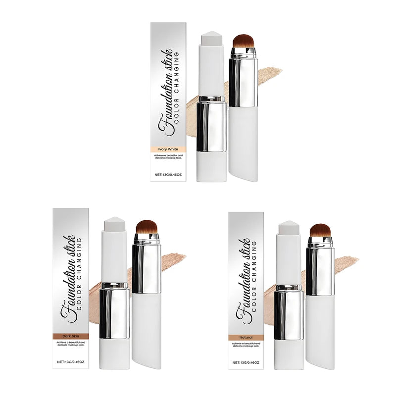 Color Changing Foundation Stick with Hydrating Long Wear Concealer - Lightweight & Full Coverage