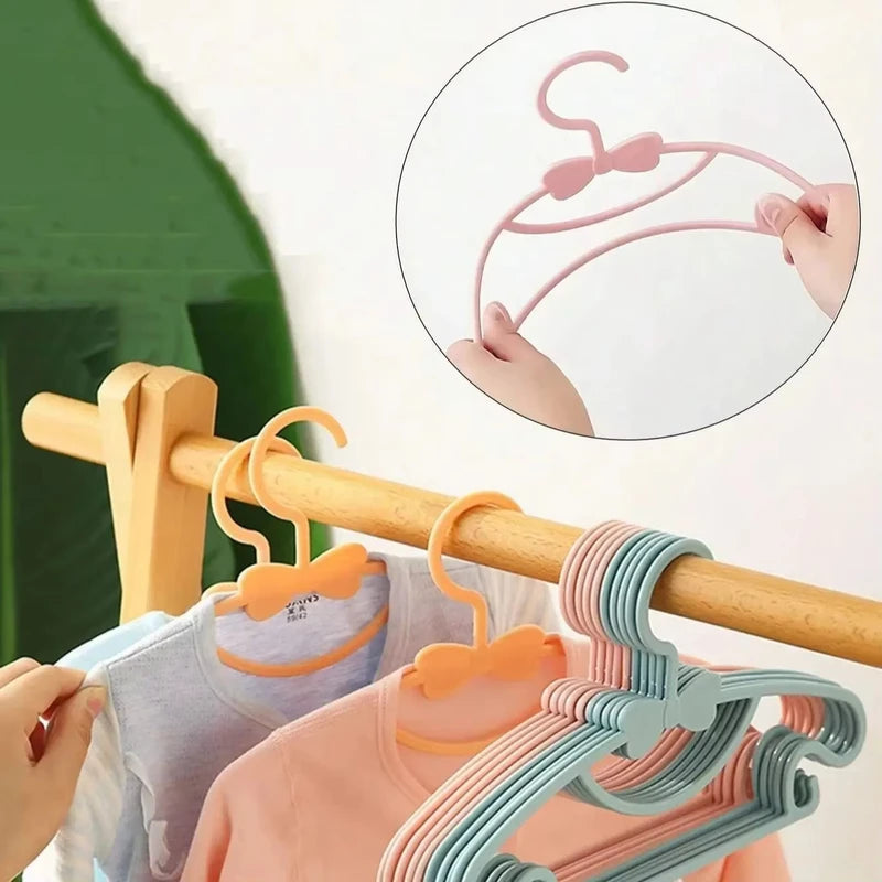 Children's Plastic Clothes Hangers Pack - Portable Closet Storage Racks
