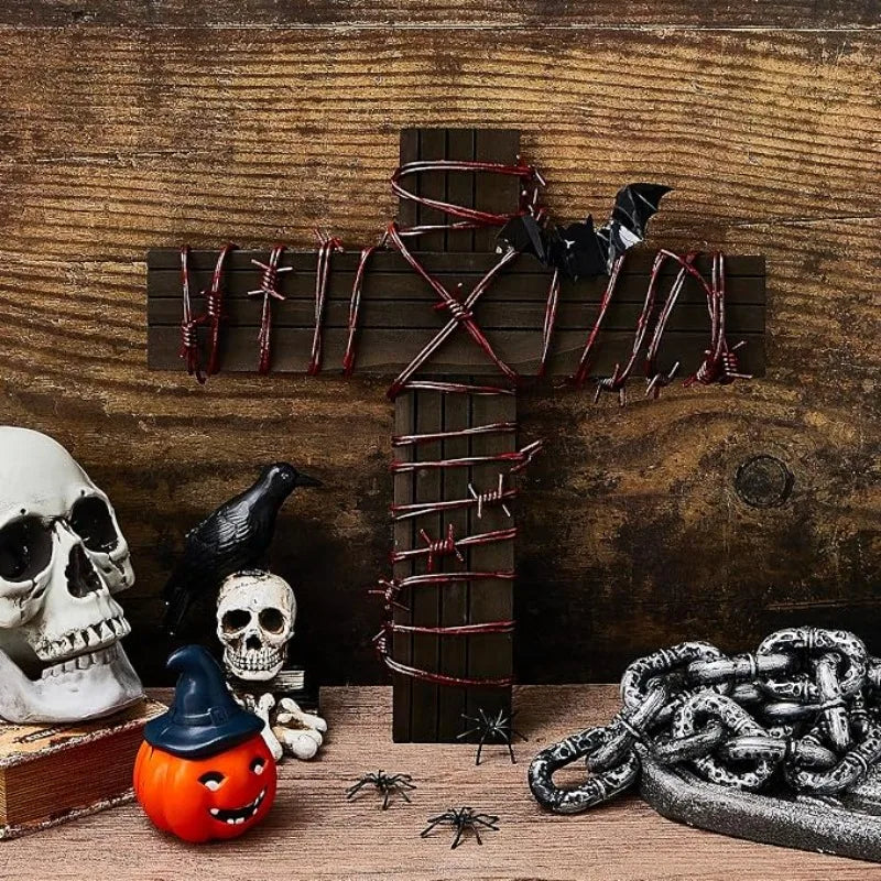 Halloween Fake Barbed Wire Rope Decor for Haunted House & Horror Scene