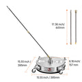High-Pressure Surface Cleaner for Pressure Washers, 16.5 Inch, Stainless Steel