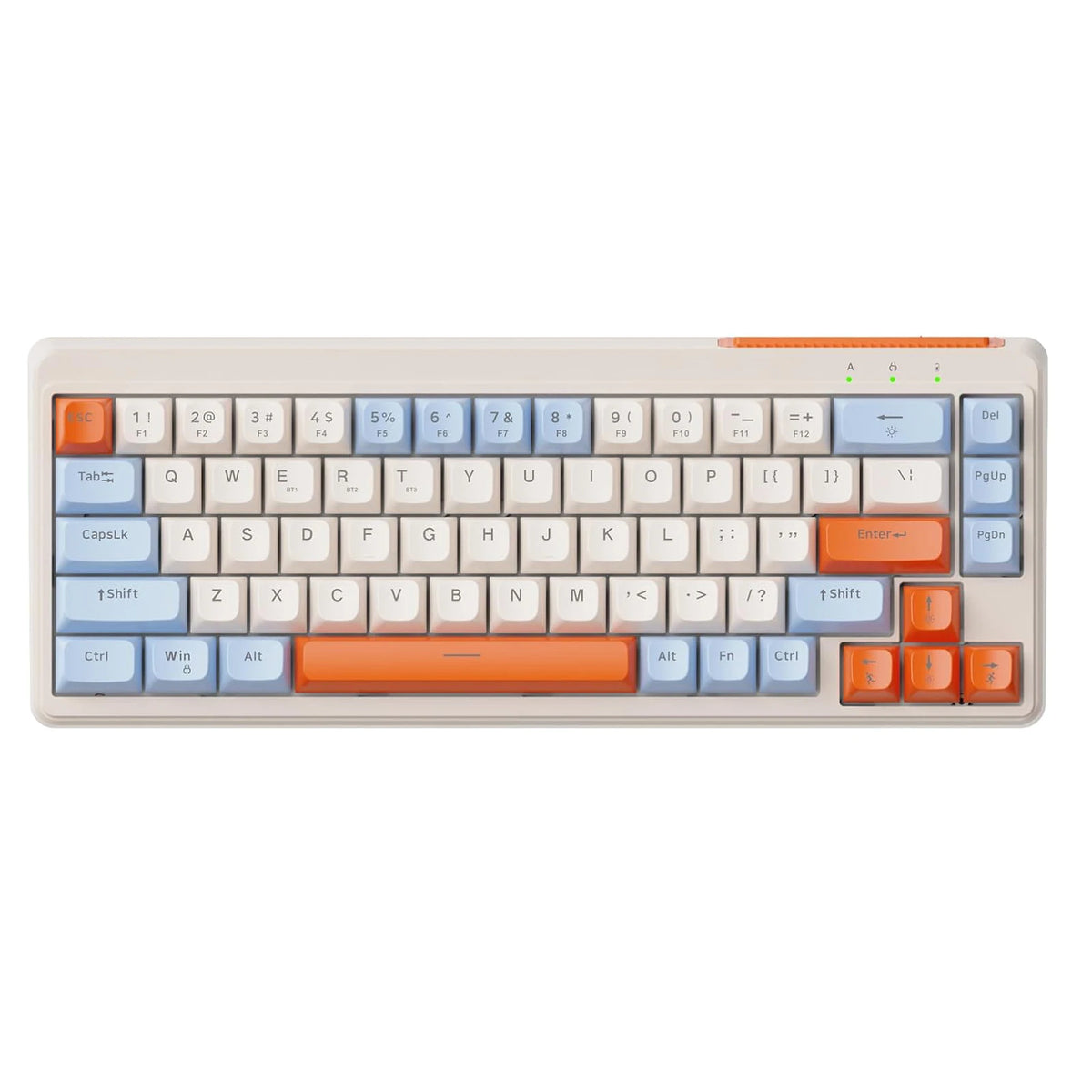 Wireless Gaming Keyboard 65% RGB Backlit Tri-Mode Silent Membrane PBT Keycaps