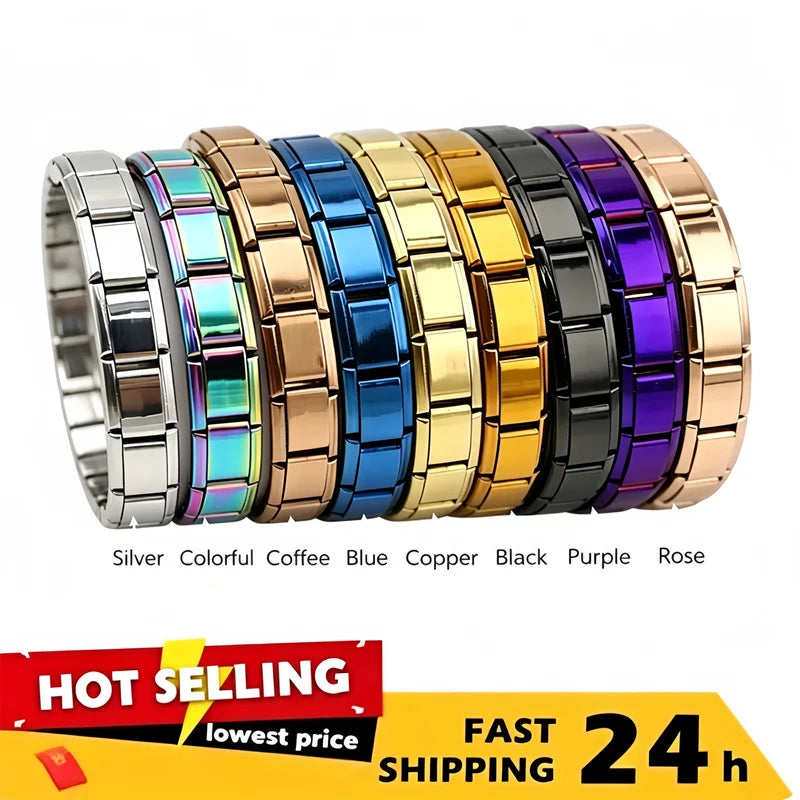 Italian Charm Link Bracelet for Men Women Stainless Steel Beaded Jewelry 9mm