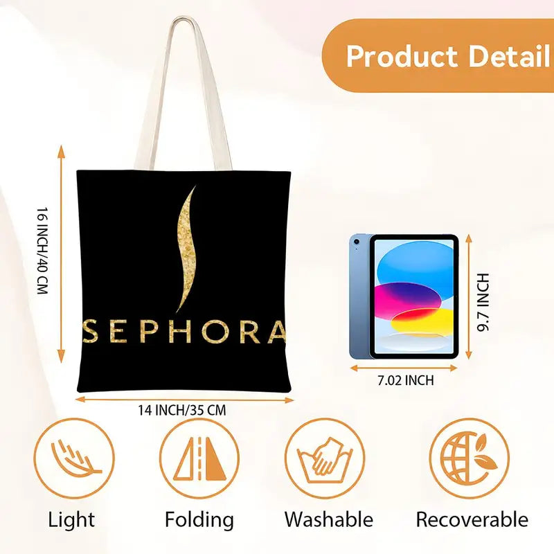 Reusable Canvas Tote Bags for Shopping and Storage - Large Capacity Eco Friendly Cotton Bags