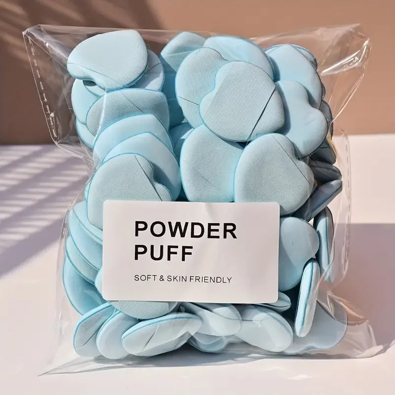 20 Pcs Heart-Shaped Latex-Free Makeup Powder Puffs Set - Finger Air Cushion Sponges