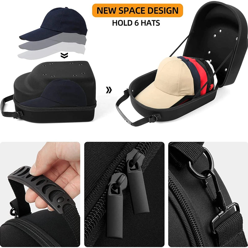 Portable Outdoor Travel Hat Carrier Case Hard Shell Storage Box for Baseball Caps