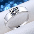 Sterling Silver Crystal Ring for Women - Adjustable Sizes 7-10 Jewelry Gift