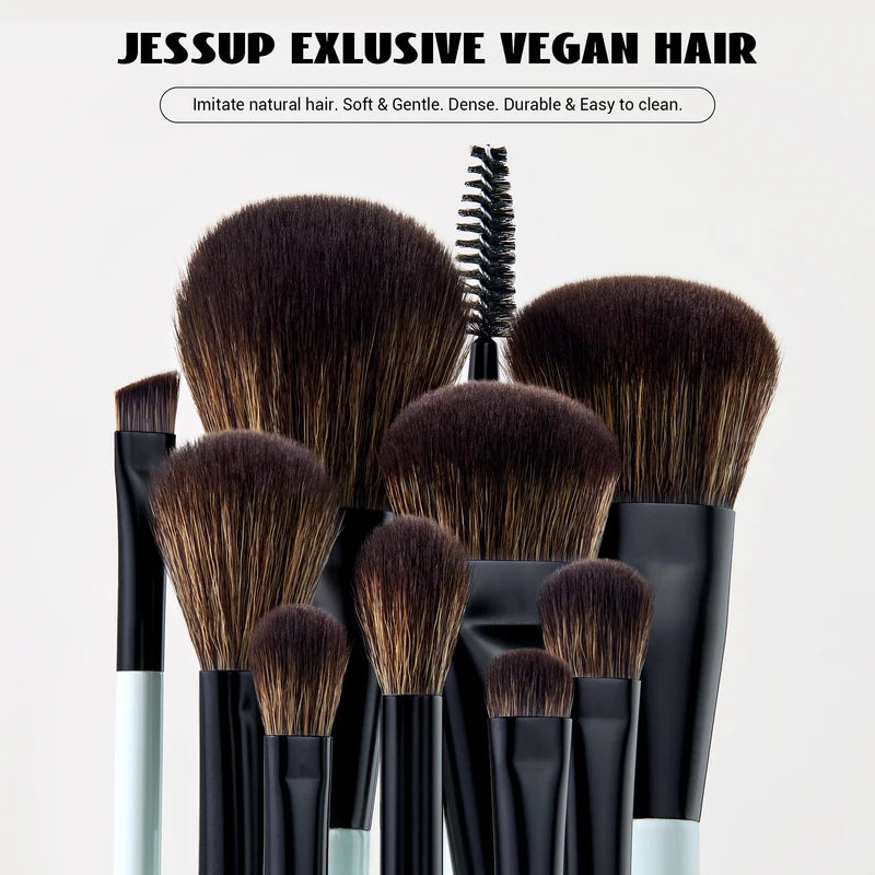6-Piece Double Sided Makeup Brush Set with Vegan Fiber for Face & Eyes
