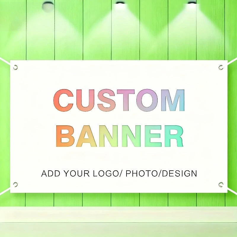 Customizable Indoor Outdoor Photo Banner with Grommets - Polyester Fabric