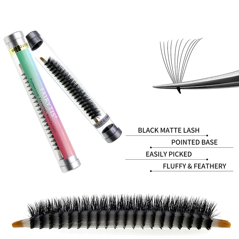 False Eyelash Extensions 5D-14D Russian Wispy Faux Mink Fans Long Stem Volume