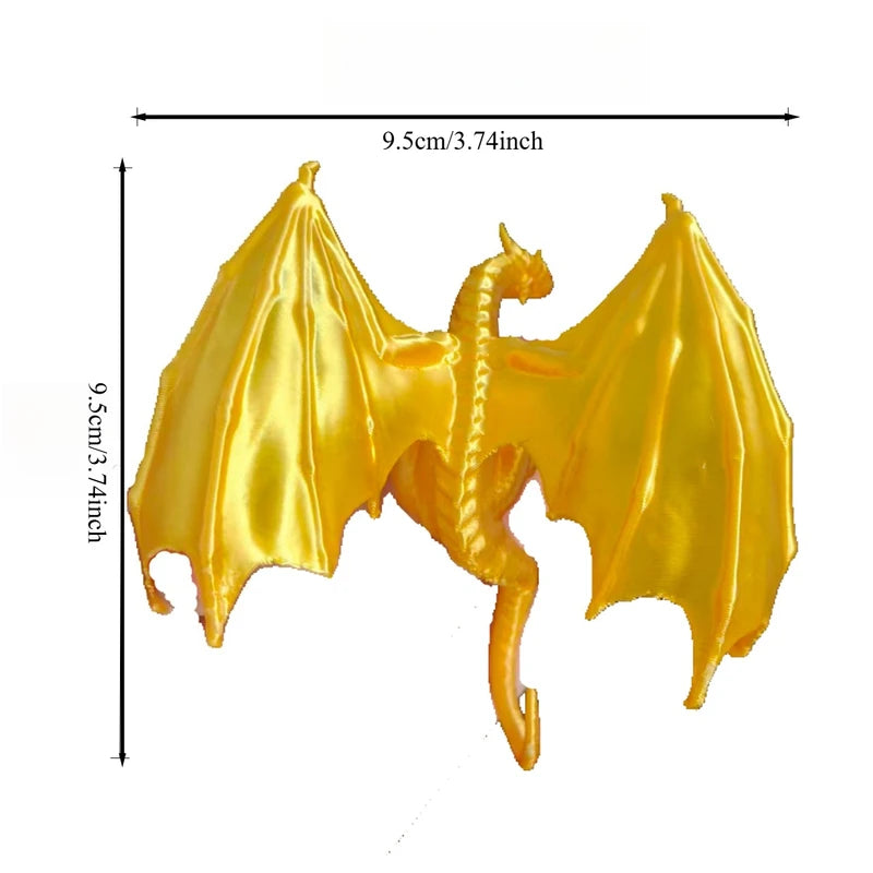 3D Printed Fantasy Dragon Monitor Edge Figurine Desk Decor Gift