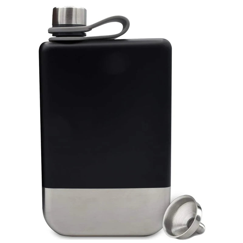Premium 9oz Stainless Steel Hip Flask with Funnel - Leakproof Whiskey & Liquor Bottle