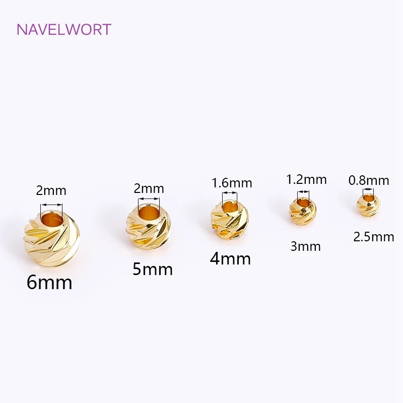 Bead Spacers Brass Round Stripe Jewelry Findings for DIY Jewelry Making