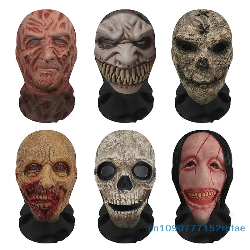 3D Halloween Cosplay Mask Full Face Skull Cover Breathable Mesh Elastic Balaclava