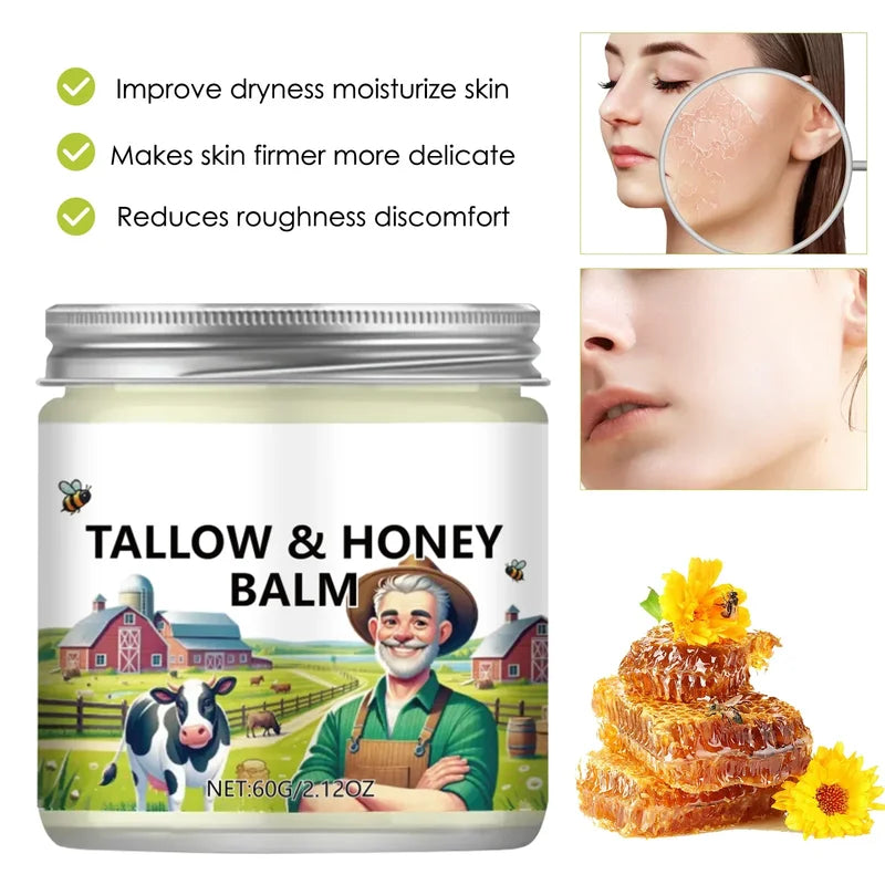 Moisturizing Body Cream with Tallow & Honey for Deep Hydration & Skin Repair